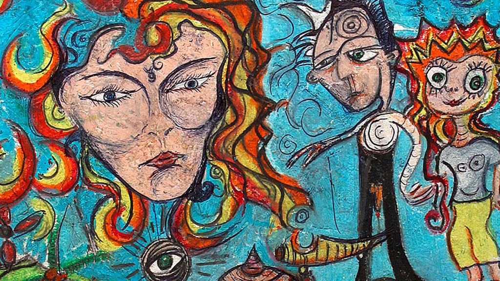 'Untitled 41' by Stephen Reding (2004). Oil pastel, pen and ink. Featured in the book HIT: Once Upon a Field by James Walker.